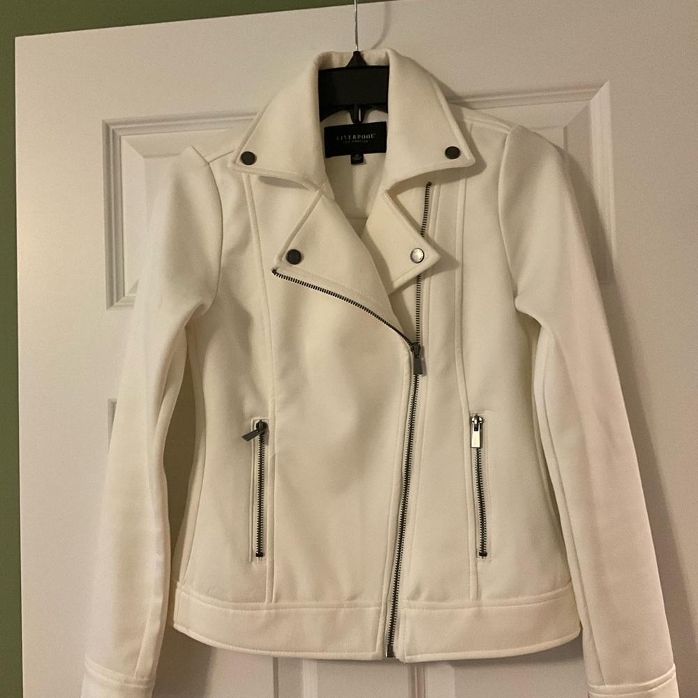 Liverpool White Leather Jacket